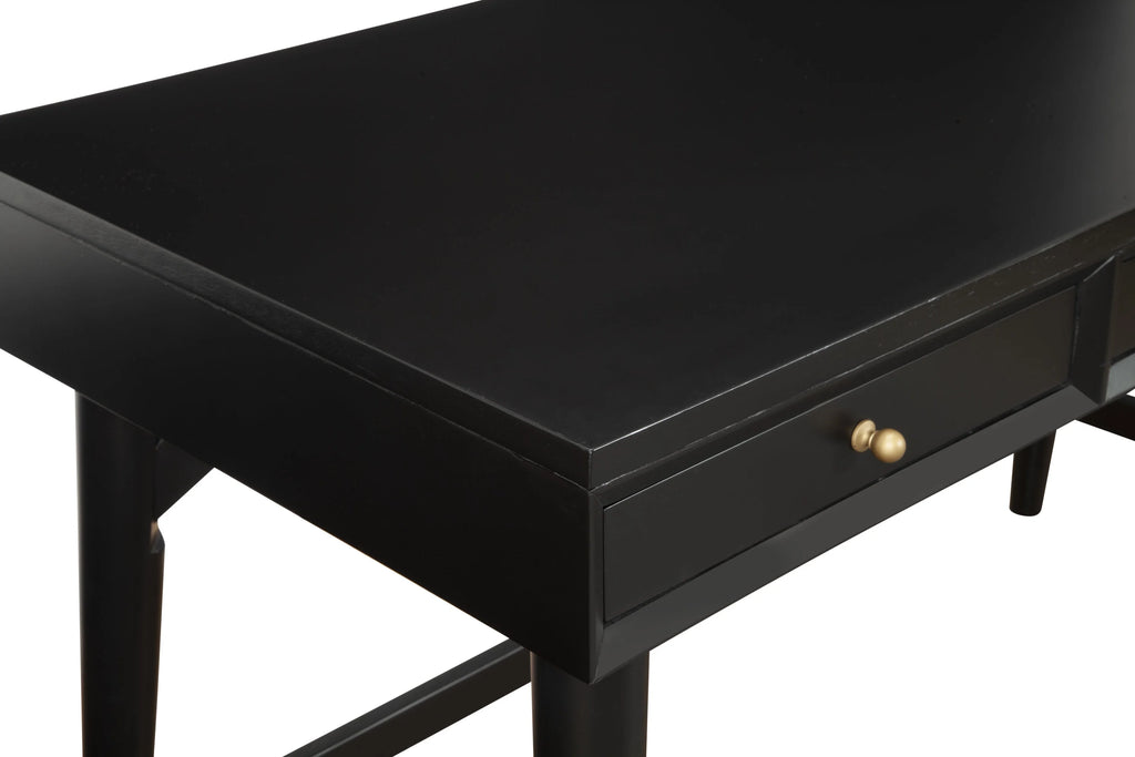 Black 3 Drawer Wood Desk S57232