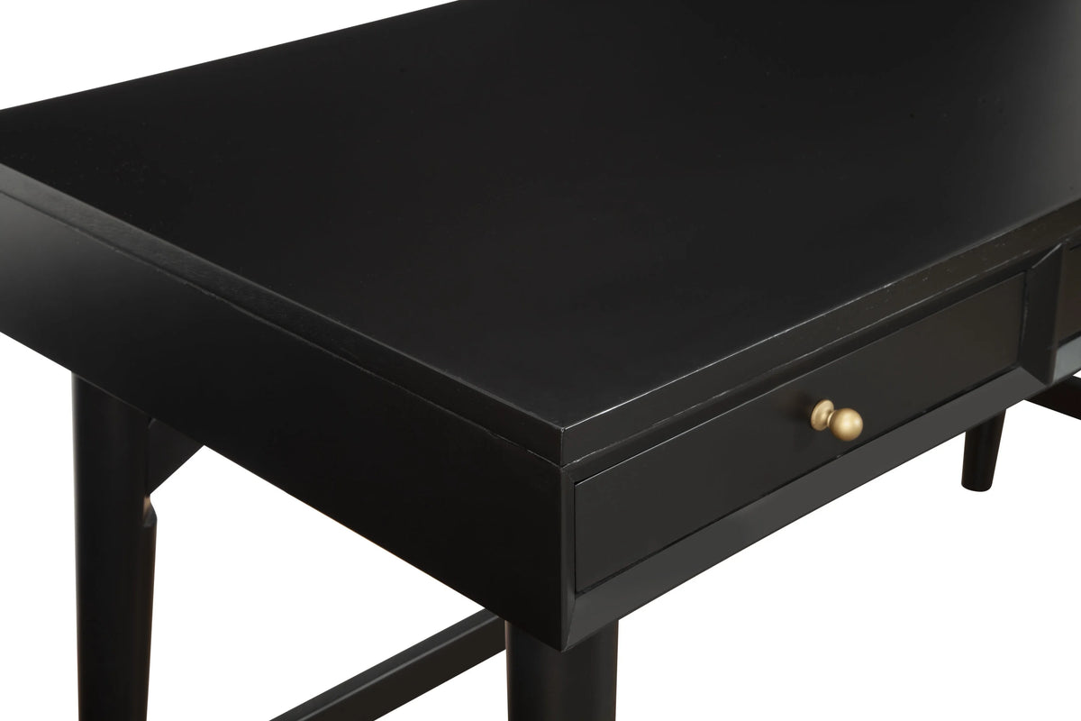 Black 3 Drawer Wood Desk S57232