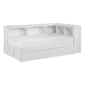 White 5-Shelf Wood Twin Corner Bed Y375486