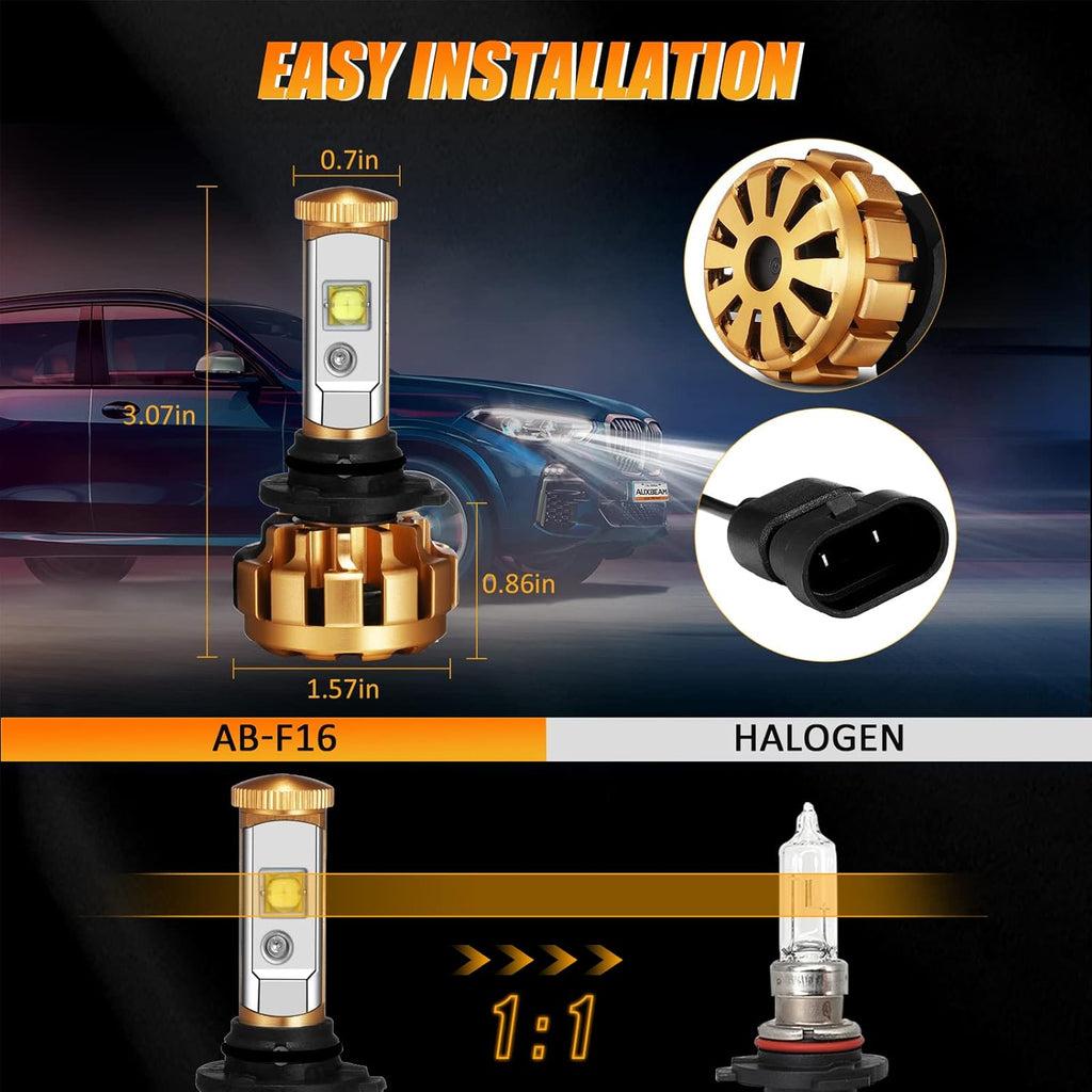 9006 LED Light Bulbs, 60W 6000lm, Pack of 2 I1292