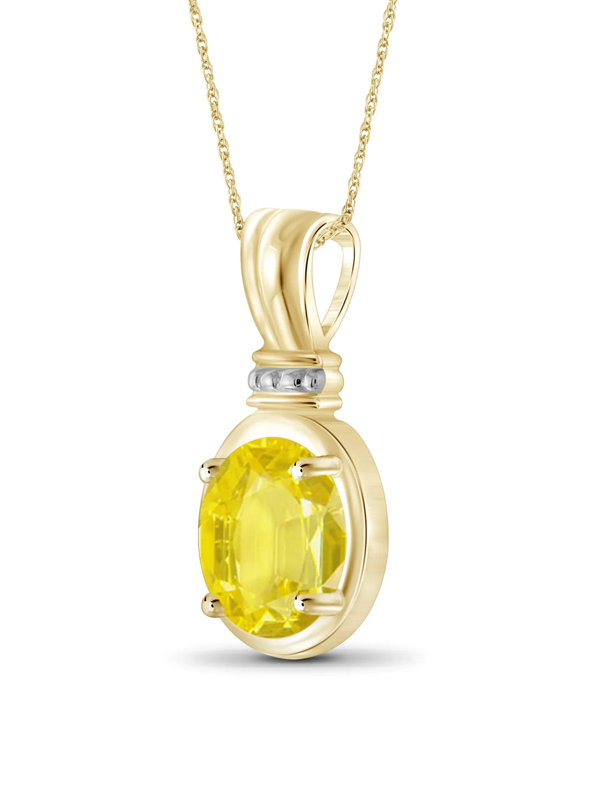 14K Gold Plated Silver Necklace with Genuine 2.00 CTW Yellow Sapphire X160501