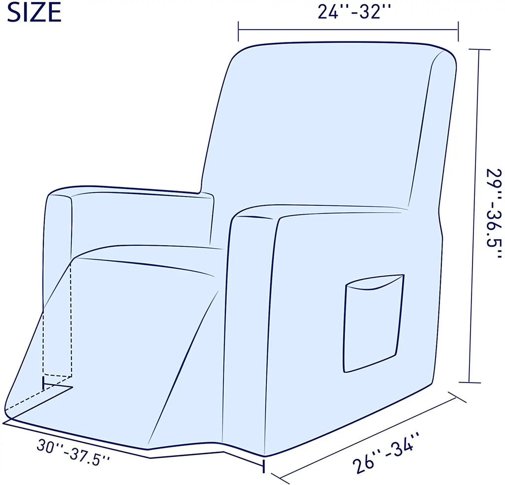 Dark Cyan Textured Grid Recliner Slipcover X5005