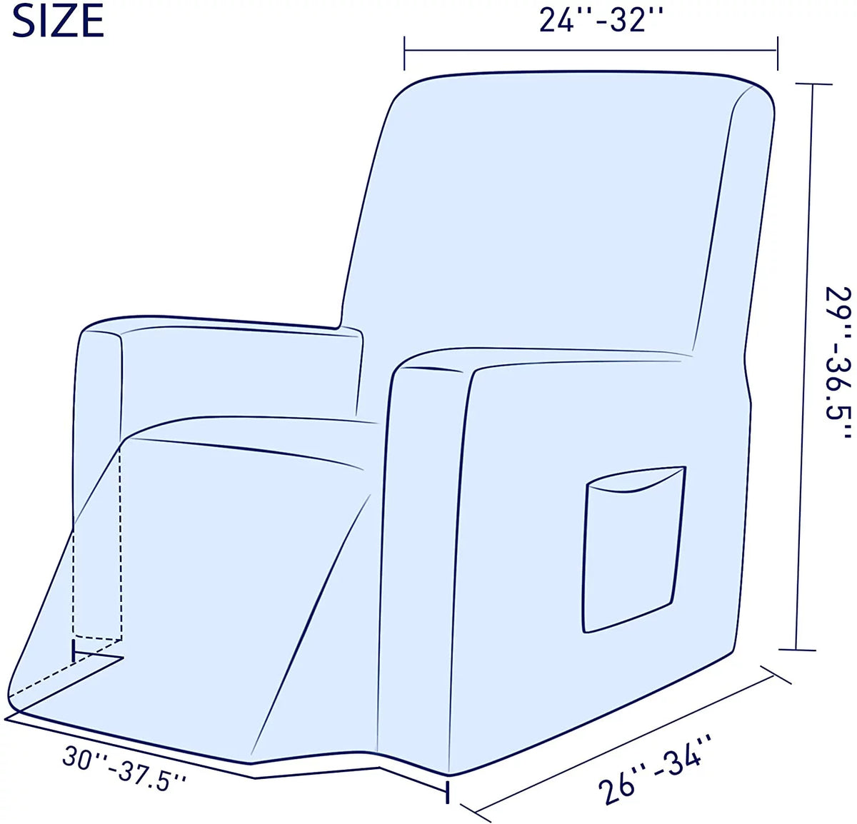 Dark Cyan Textured Grid Recliner Slipcover X5005
