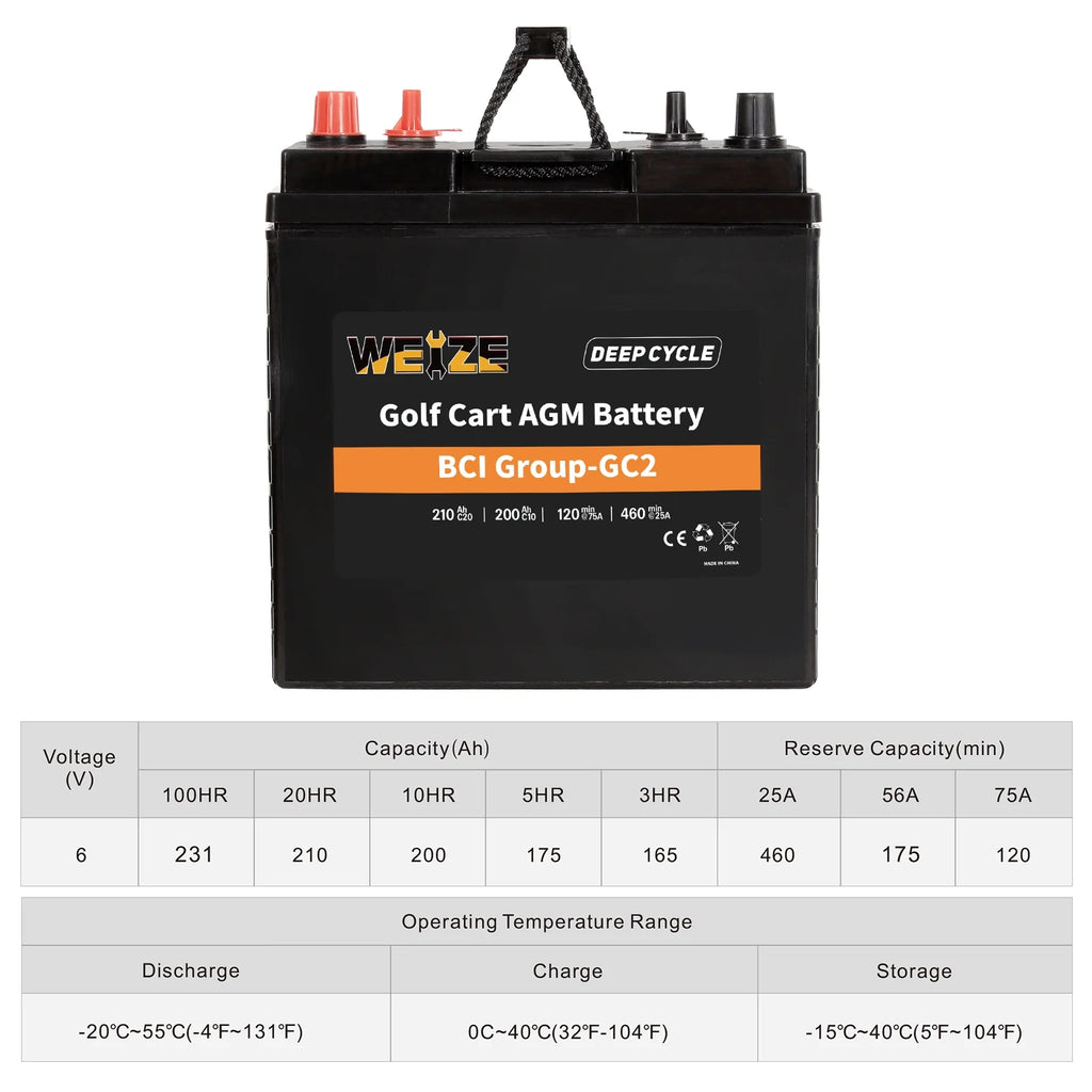 6V 210ah Deep Cycle AGM Battery Q40878