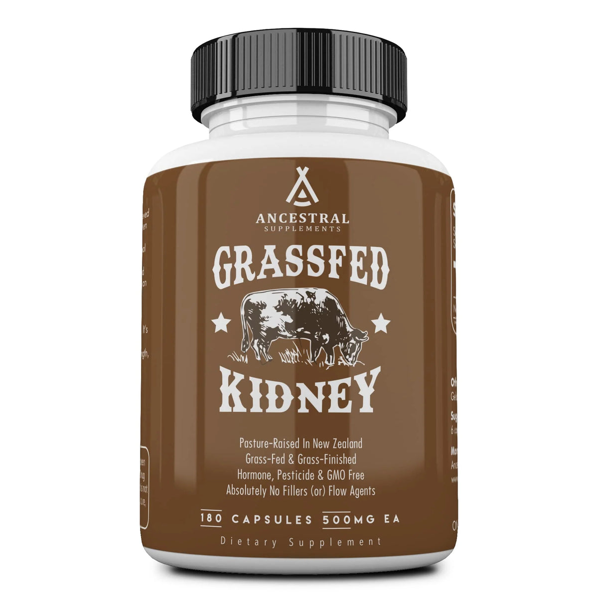 Grass Fed Beef Kidney Supplement, 3000mg, 180 Capsules V927