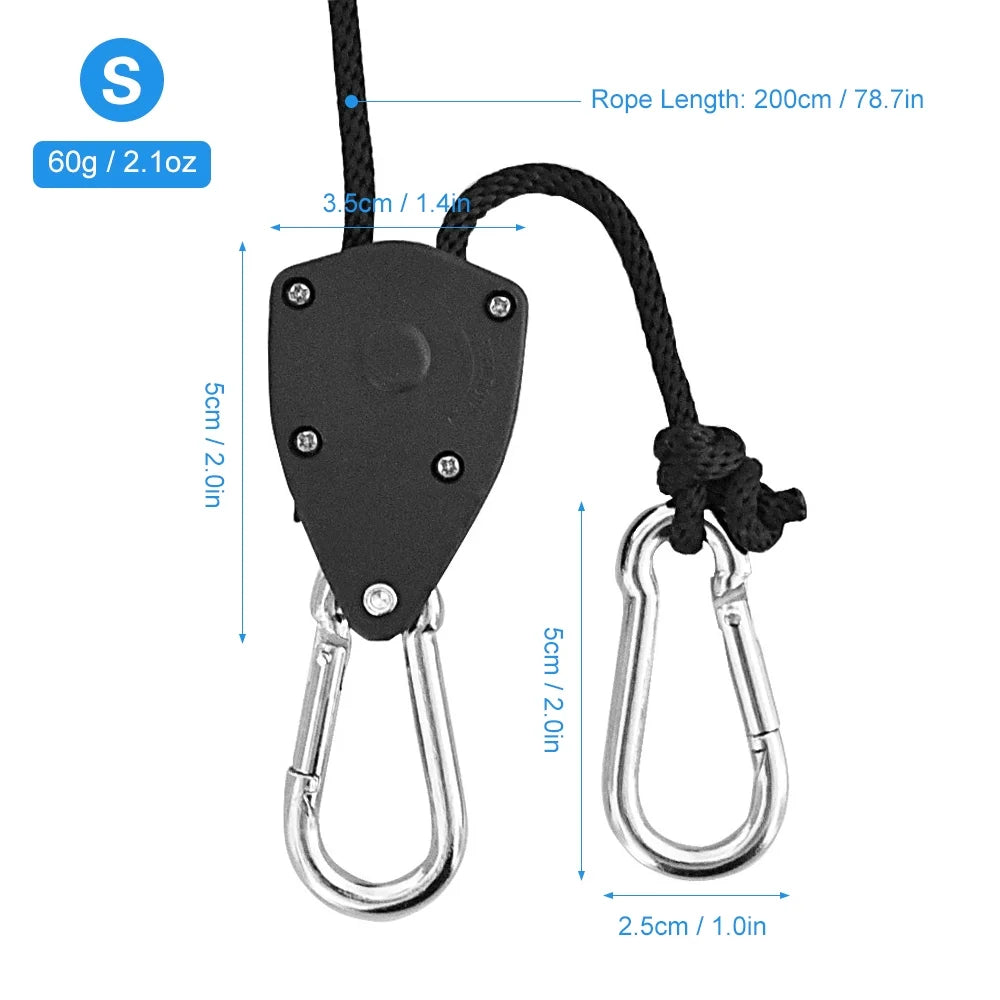 8pcs Heavy Duty Pulley Ratchets Rope Clip Hanger Set P87712