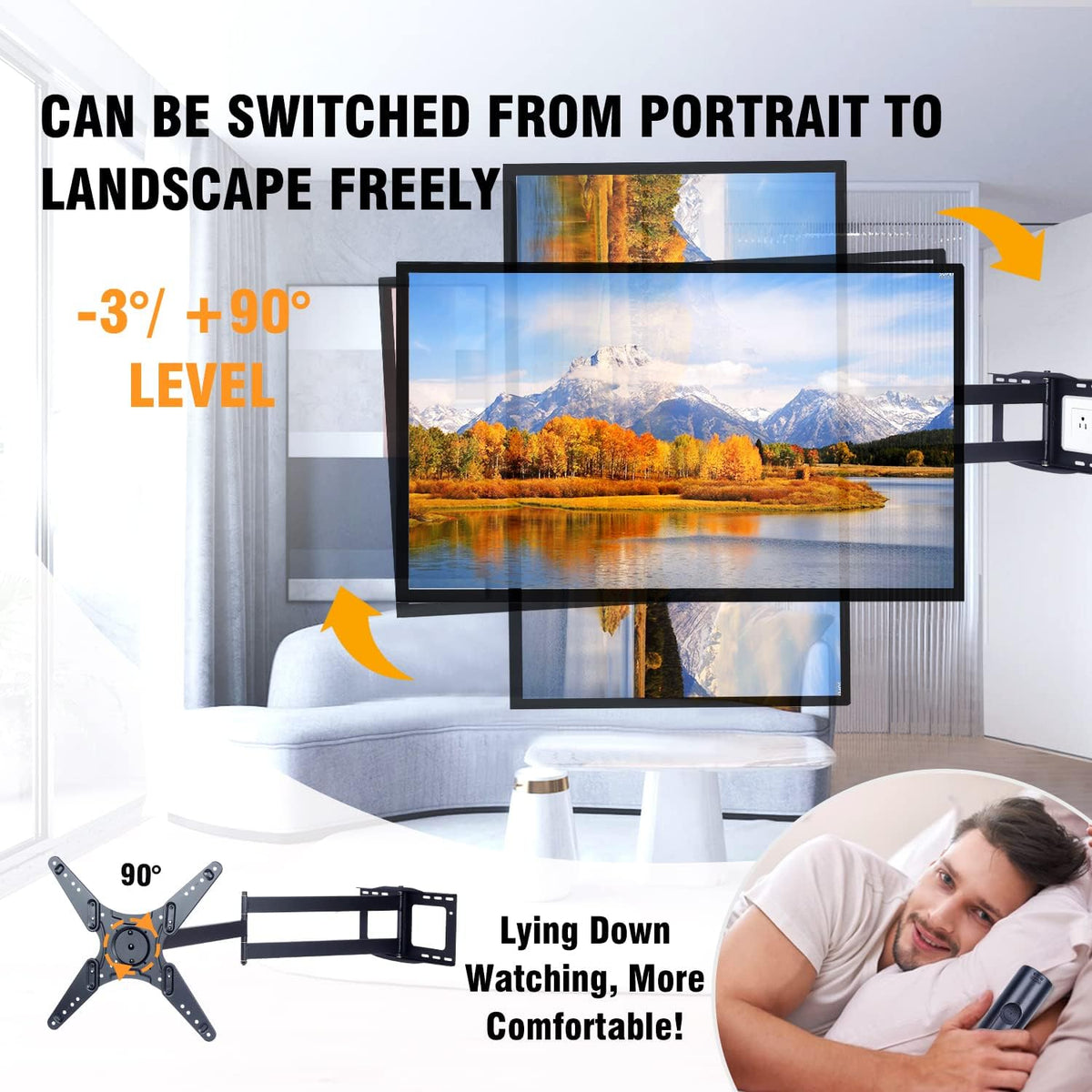 TV Wall Mount Bracket with 48 Extension Articulating Arms V376214
