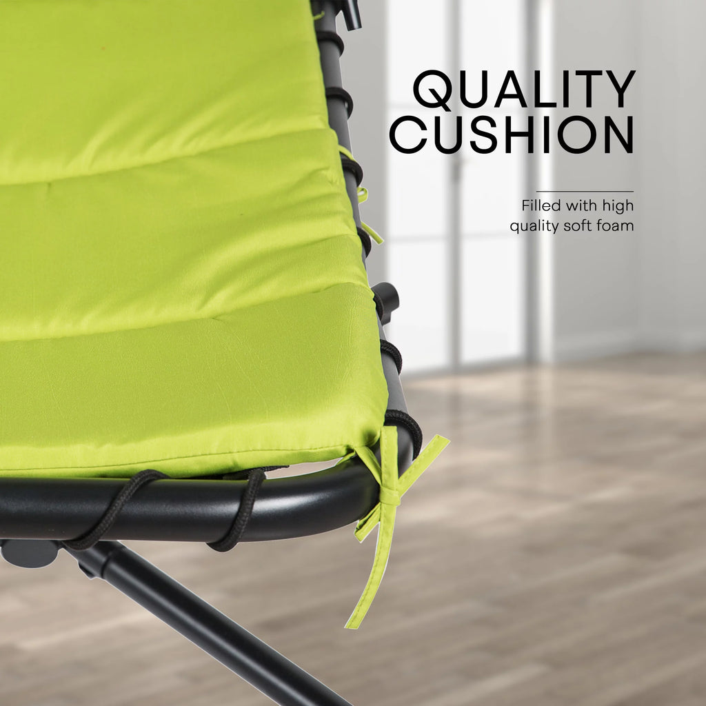 Hanging Chaise Lounge Chair Swing Hammock Chair Steel Green Q700187
