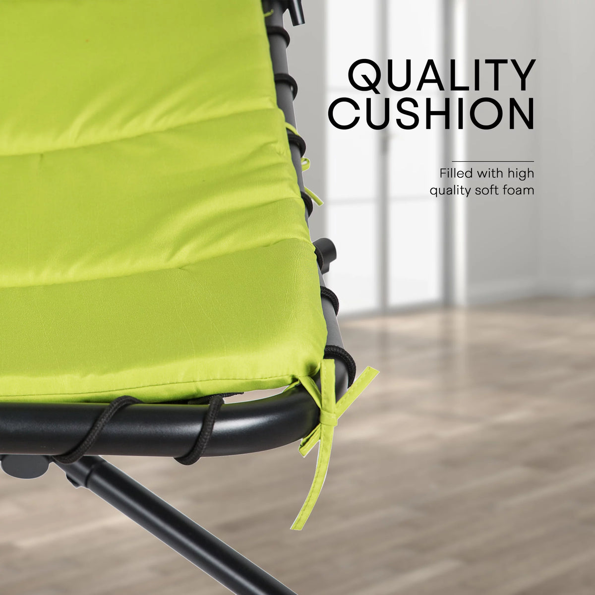Hanging Chaise Lounge Chair Swing Hammock Chair Steel Green Q700187
