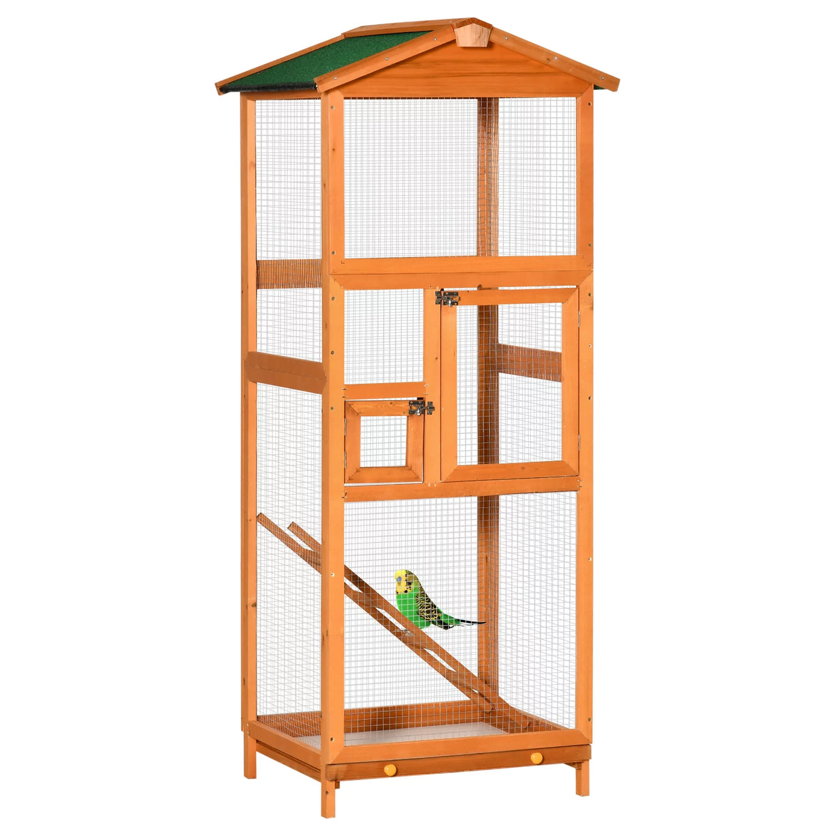 65" Large Wooden Outdoor Bird Cage with 2 Doors H879331