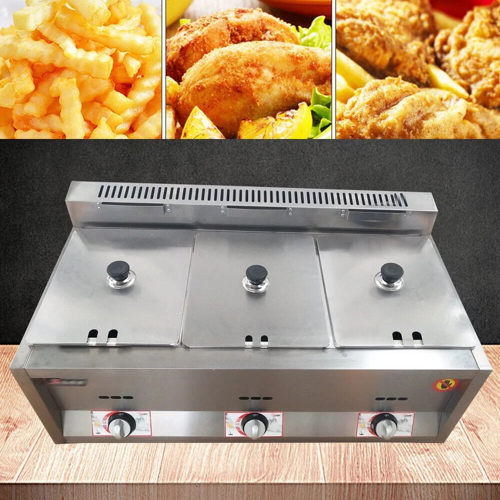 18L Propane NG Gas Fryer 3 Pan G5928