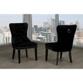 Black Velvet Tufted Side Chair A9468