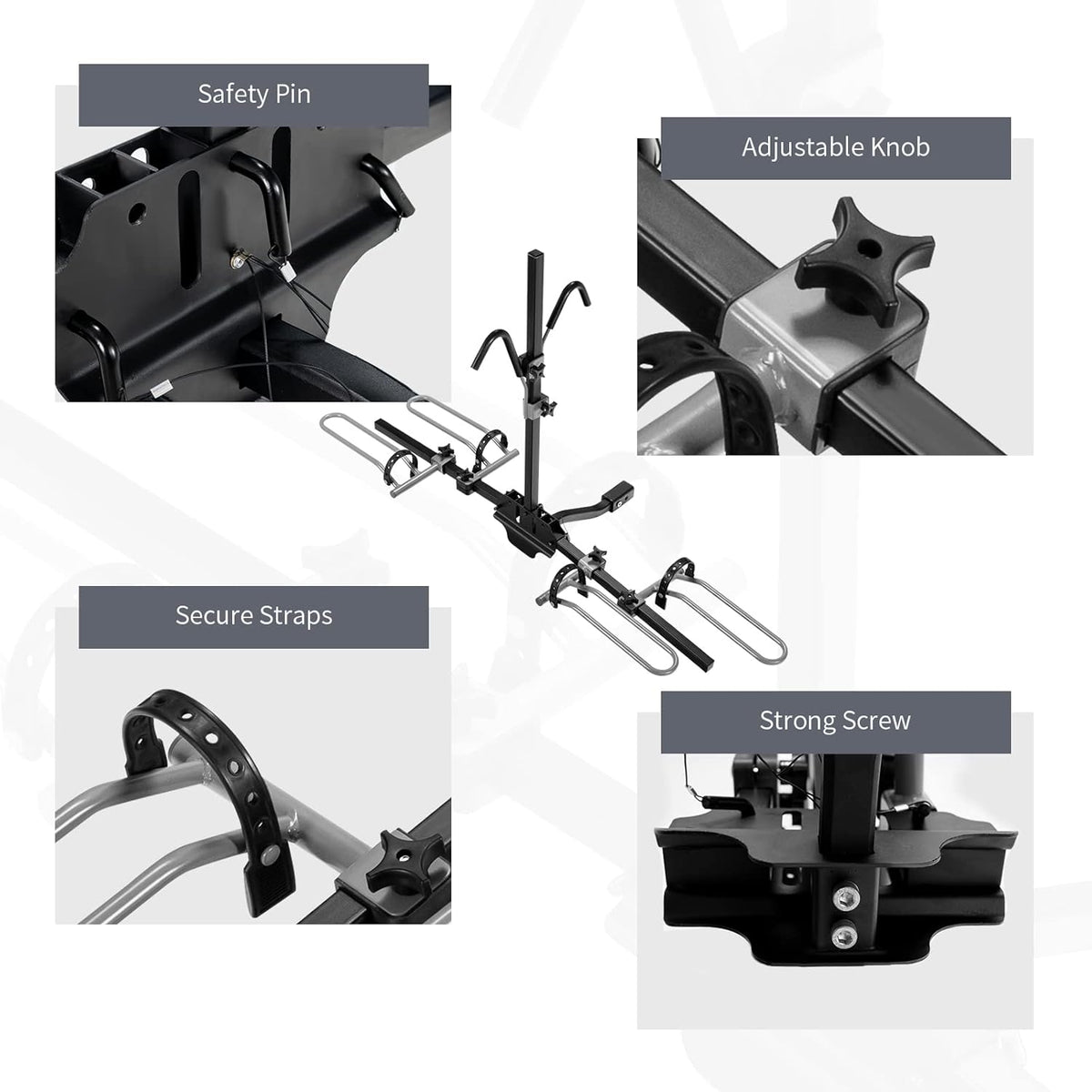 Folding 2-Bike Hitch Mount Bike Rack V153073