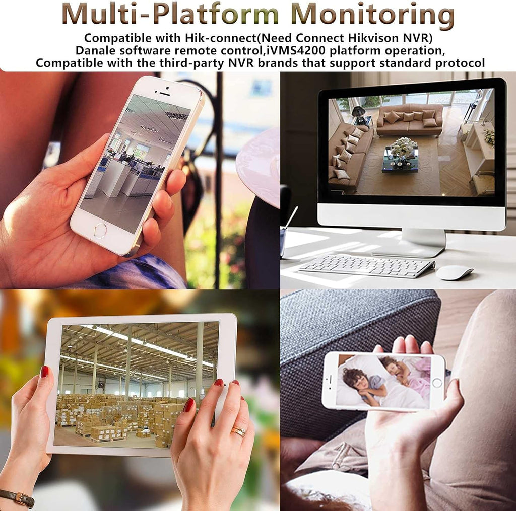 4K 8MP Outdoor PoE IP Turret Camera with Mic/Audio, 2.8mm Lens, IP67, WDR, Motion Detection X523