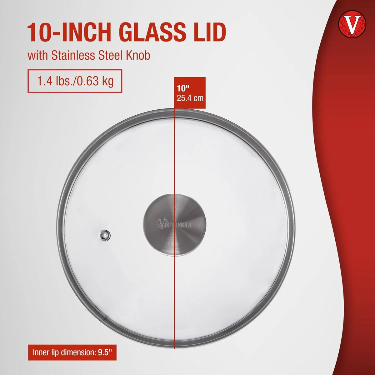 10-Inch Glass Lid for Cast-Iron Skillet or Pan Y864132