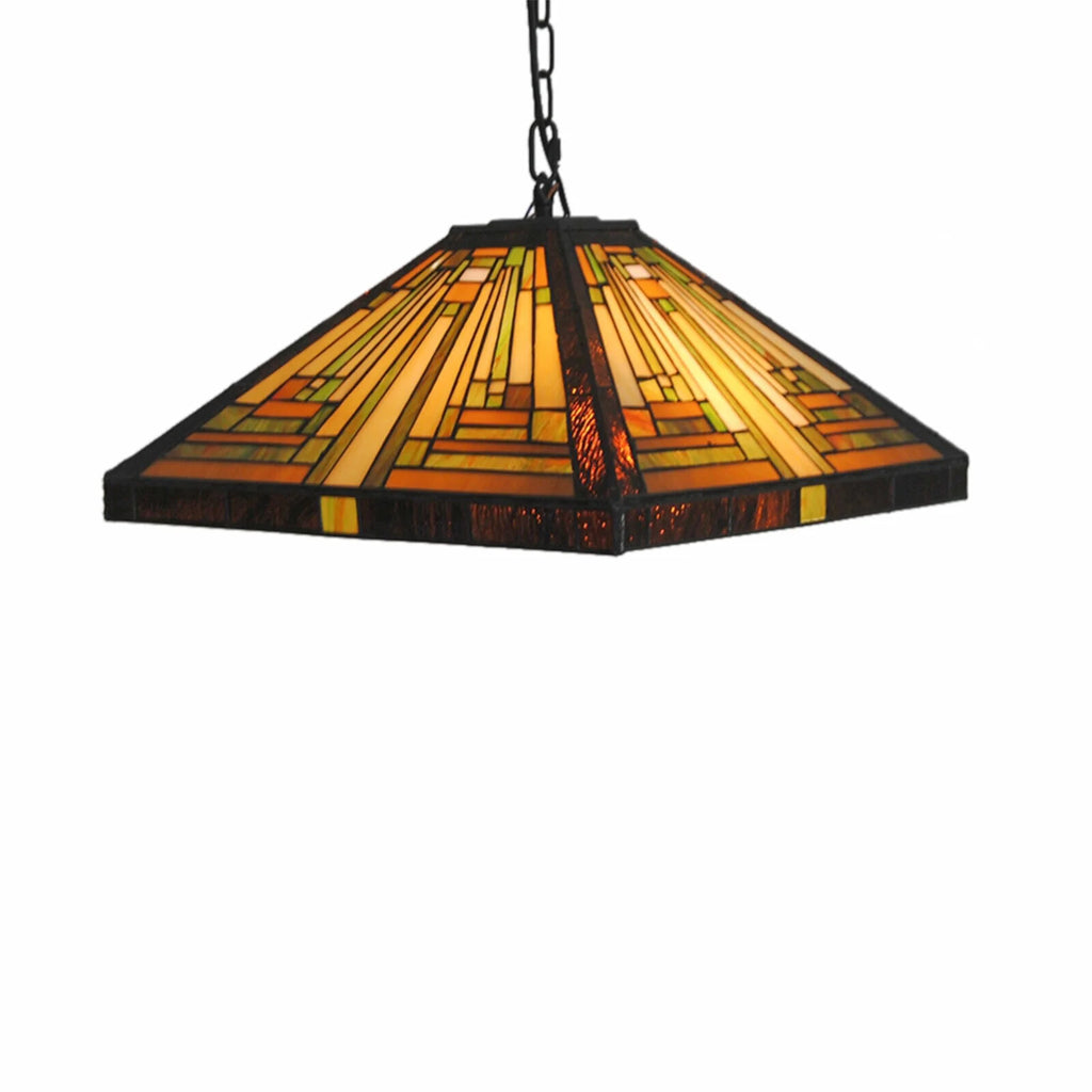 Vintage Stained Glass Pendant Lamp Ceiling Fixture G462742