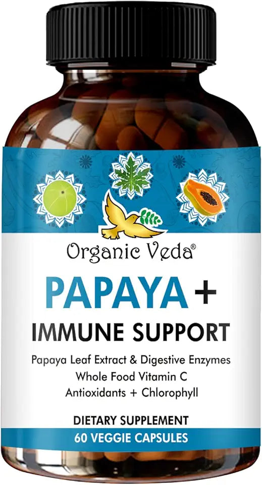 Papaya Leaf Extract Immune Capsules with Digestive Enzymes, 60 ct Y204757
