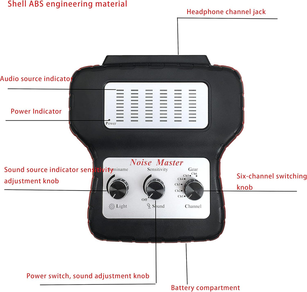 6 Channel Car Engine Noise Finder Electronic Stethoscope Diagnostic Kit Z4288