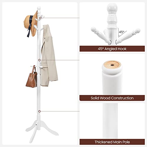 Solid Wood Coat Rack with 10 Hooks R40324