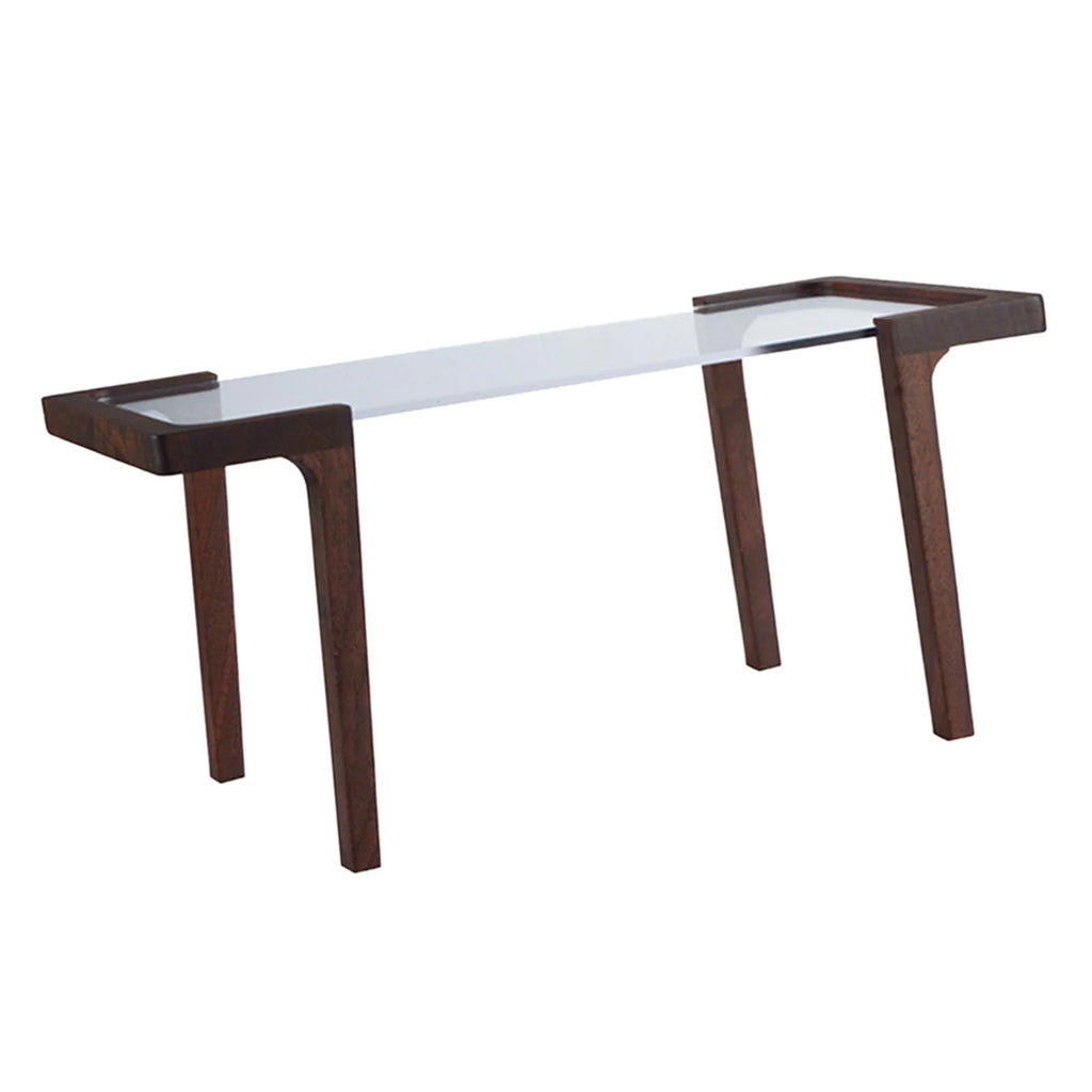 Walnut Acrylic Tabletop Dollhouse Furniture Table, 25cmx12.6cmx11.7cm R778