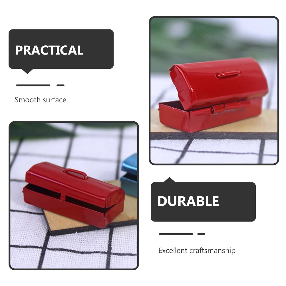 5 Count Mini Tin Case Toy Dollhouse Accessories Toolbox J25149