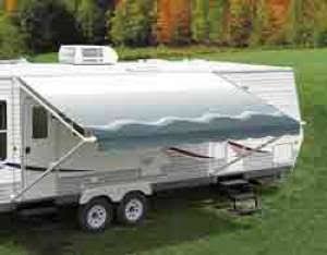 Vinyl Awning Ocean Blue 18ft White Castings B732343