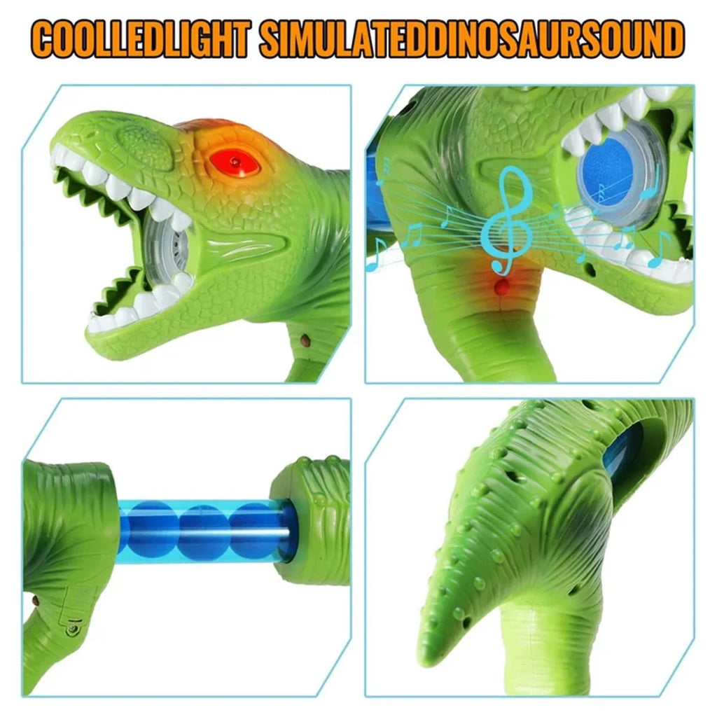 Dinosaur Shooting Game Toy with 2pk Foam Ball Popper Air Guns & 30 Foam Balls Z69187