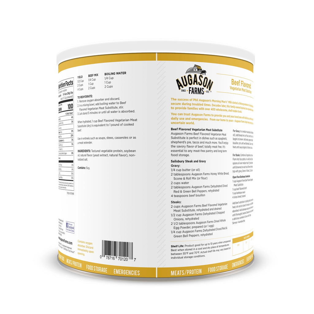 2 lbs 5 oz No. 10 Can Beef Flavored Vegetarian Meat Substitute Q359277