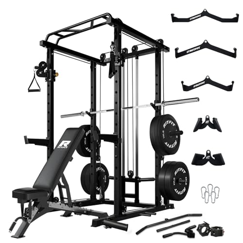 Multi-Function Squat Rack Power Cage with Cable Crossover System R692