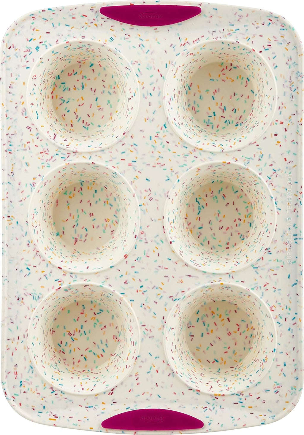 White Confetti 6 Cup Jumbo Muffin Pan Silicone Bakeware M503
