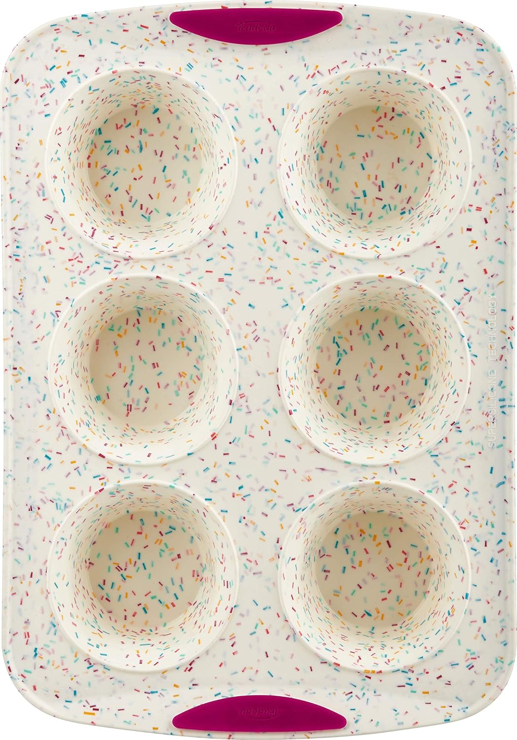White Confetti 6 Cup Jumbo Muffin Pan Silicone Bakeware M503