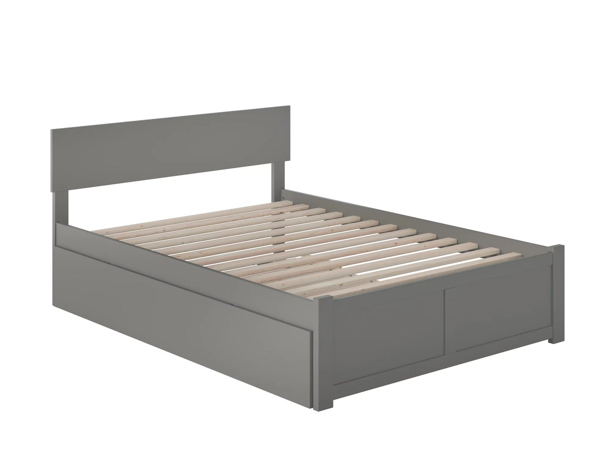 Grey Full Platform Bed with Trundle I670879