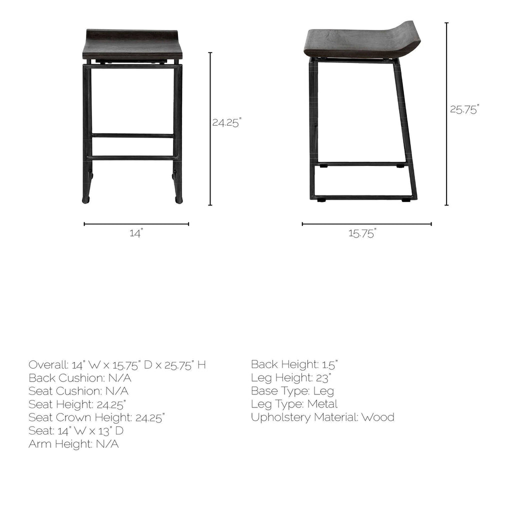 Black Wood Seat Stool O4171