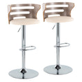 Light Grey Wood and Cream Faux Leather Swivel Barstool Set of 2 M975