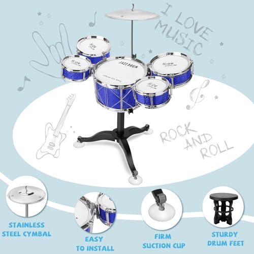 Blue 8 Piece Toddler Jazz Drum Kit S2476