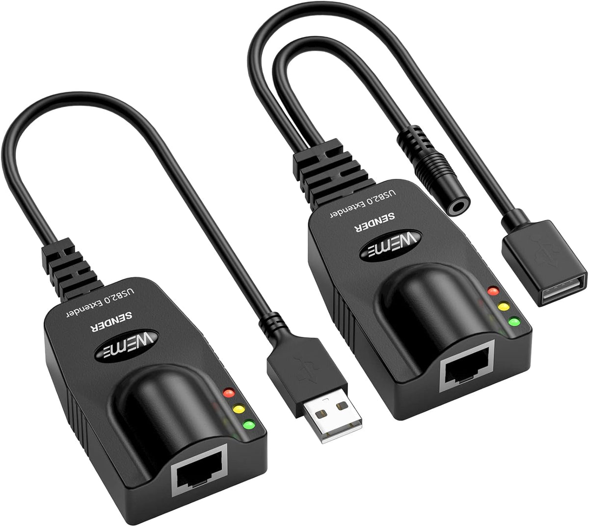 USB 2.0 Extender to RJ45 Over Cat5 5E 6 up to 100 Meter with Power Adapter B177135
