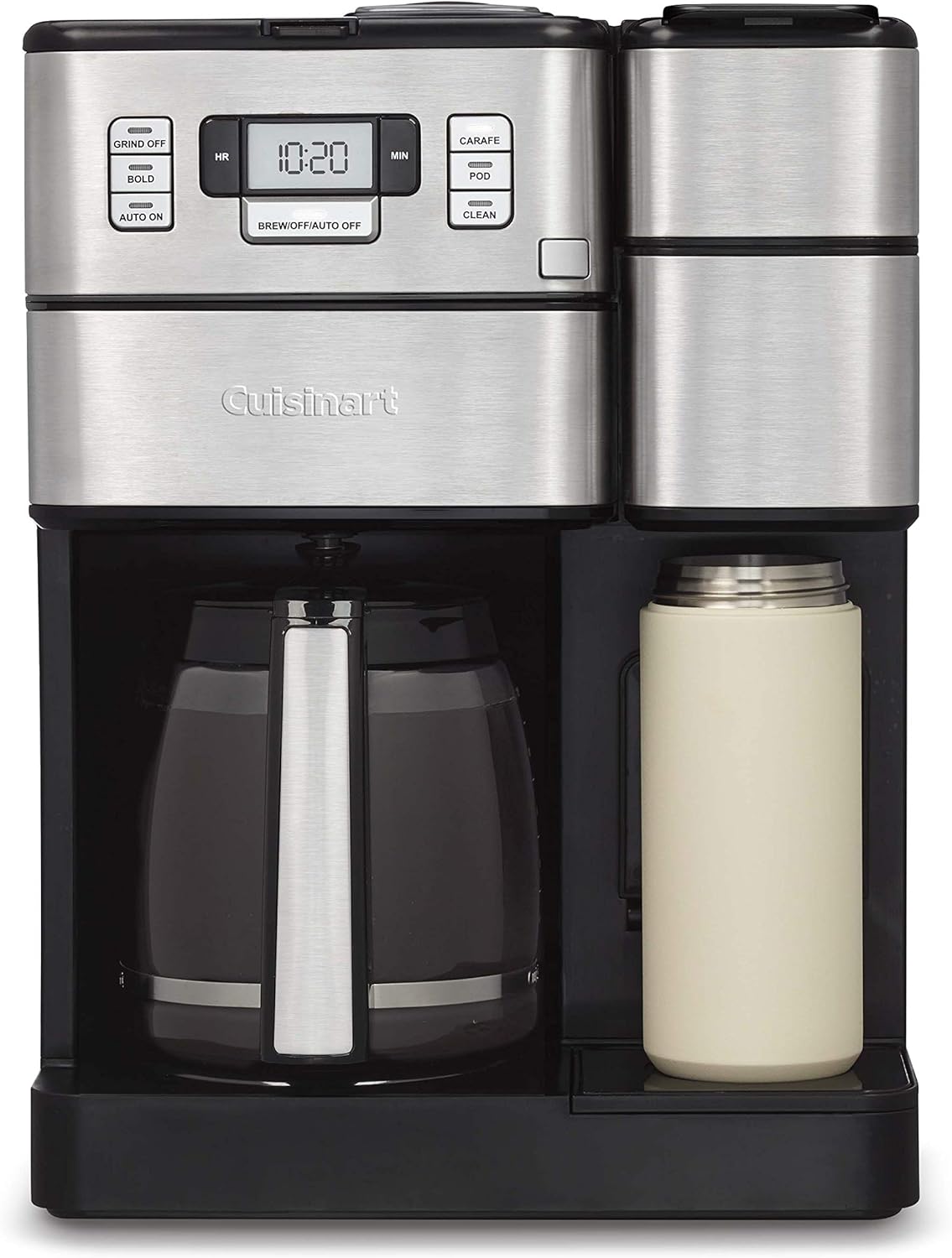 Black/Silver Coffee Center with Built-in Coffee Grinder, Coffeemaker and Single-serve Brewer P312302