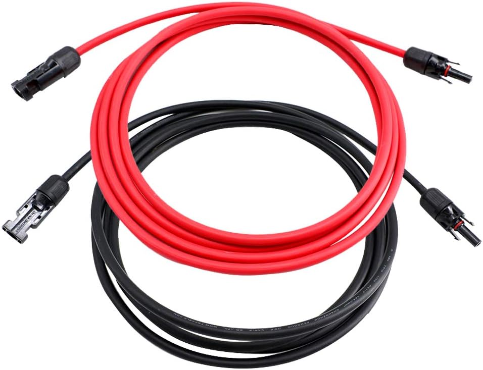 20 Feet 10AWG Solar Extension Cable with Female and Male Connector O796174