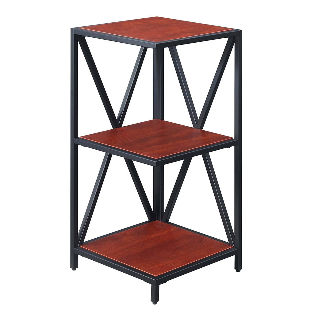3 Tier Corner Bookcase Cherry/Black L8010