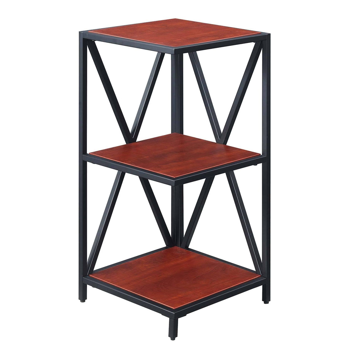 3 Tier Corner Bookcase Cherry/Black L8010