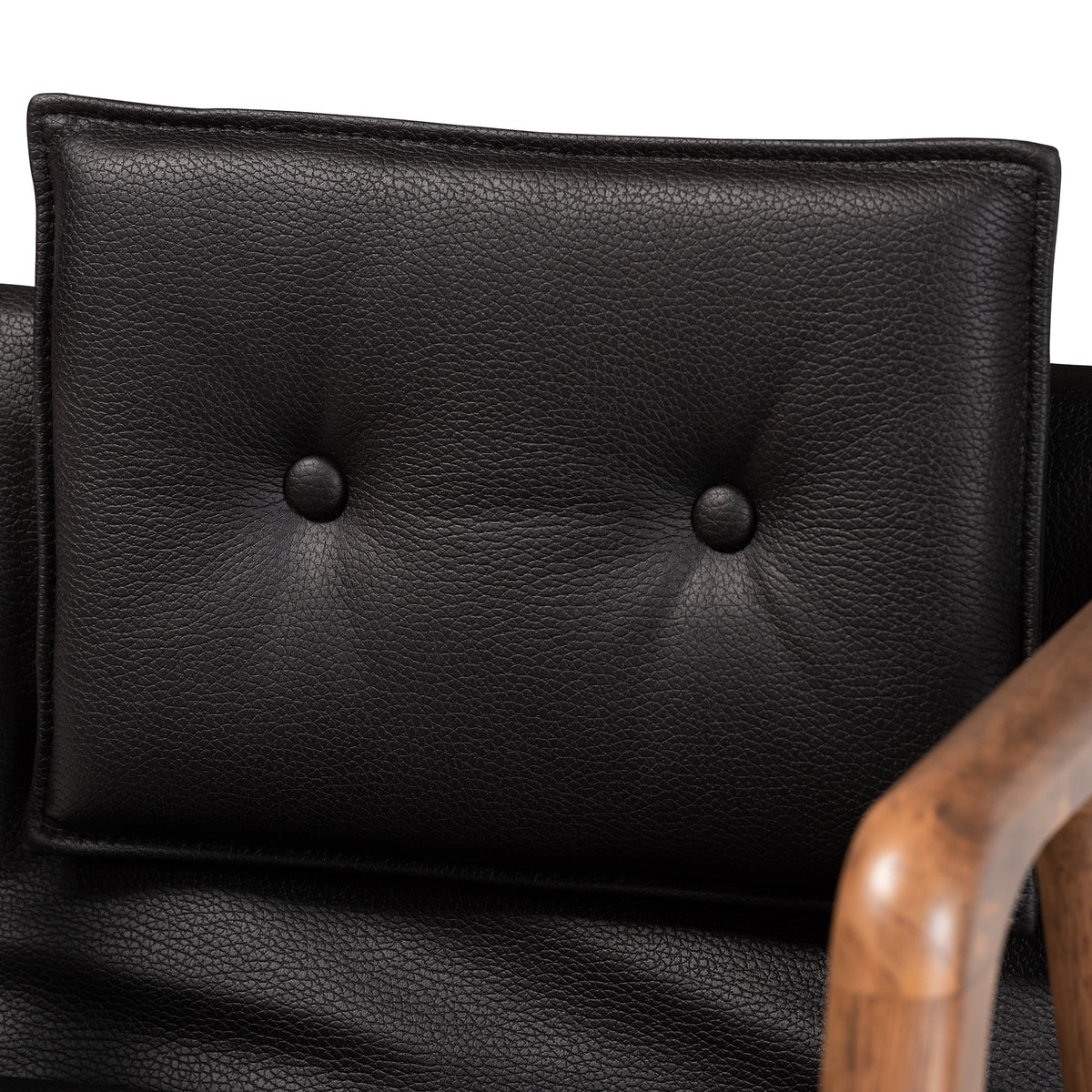 Black Imitation Leather Upholstered Wood 7-Piece Dining Set W457883