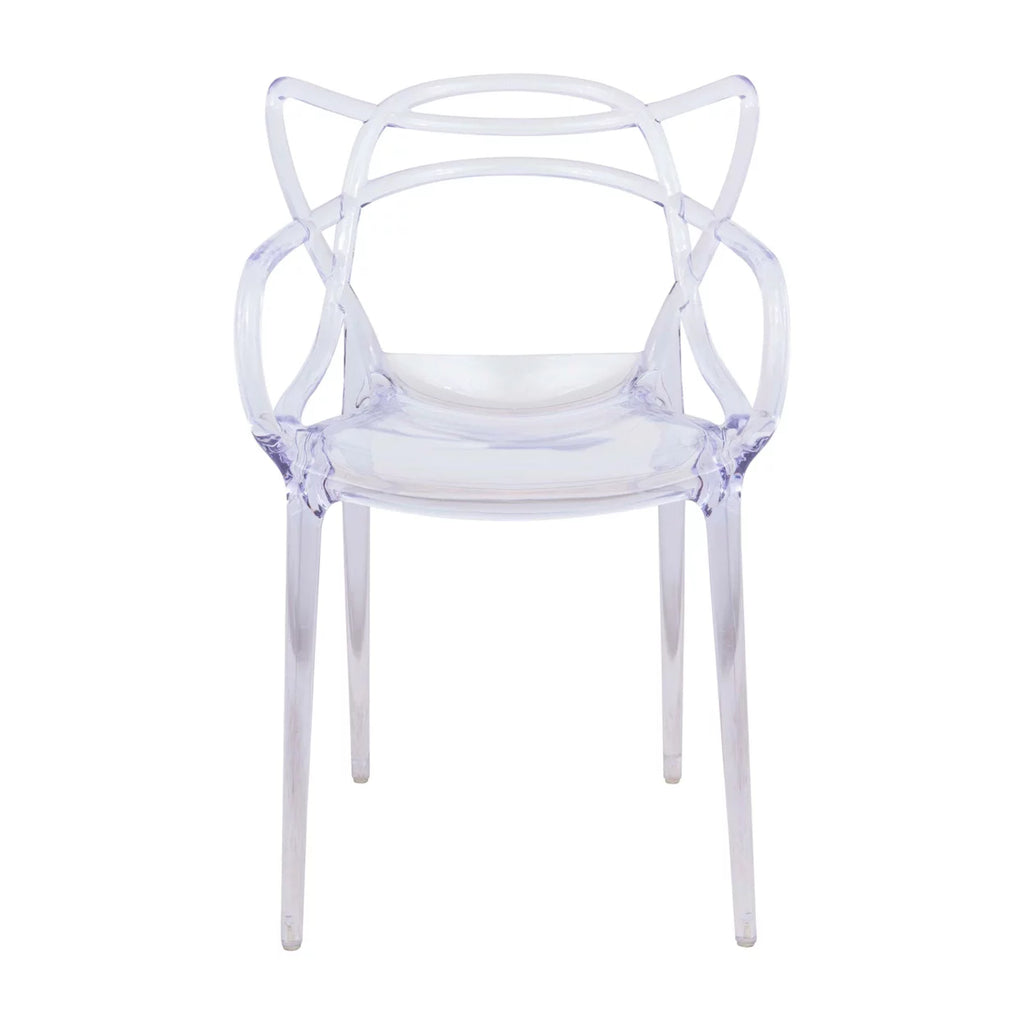 Clear Stackable Plastic Dining Armchair Set of 2 Y2169