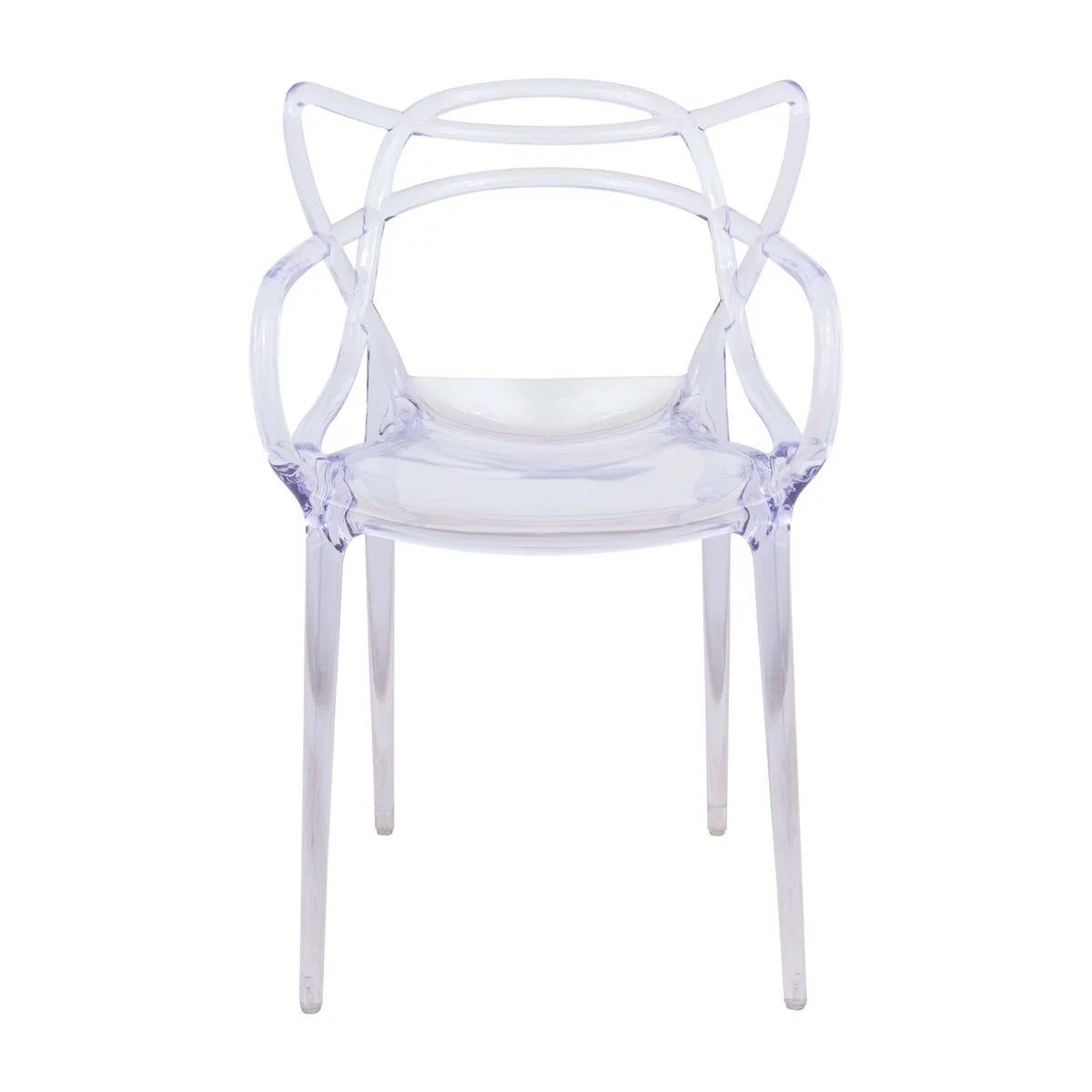 Clear Stackable Plastic Dining Armchair Set of 2 Y2169