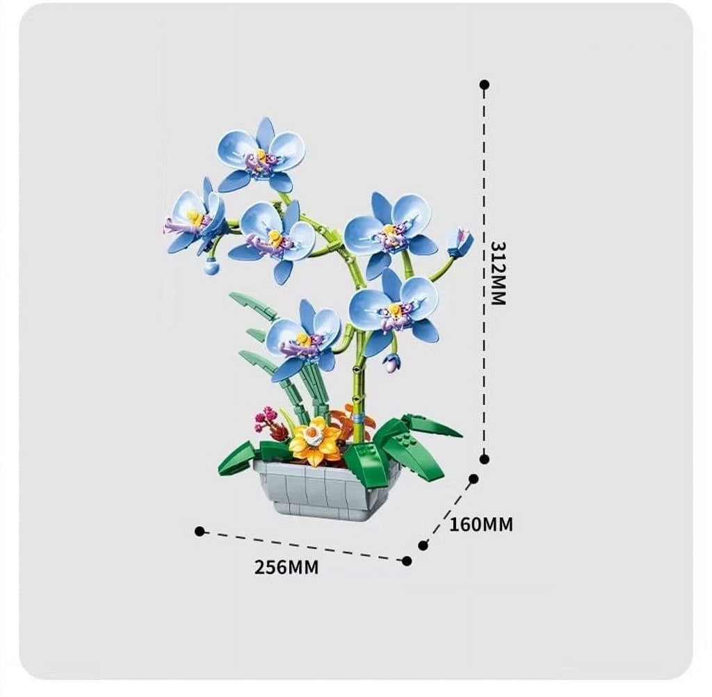 Building Blocks DIY Bricks Flowers Potted Plant Puzzle Butterfly Orchid Home Decor C558911
