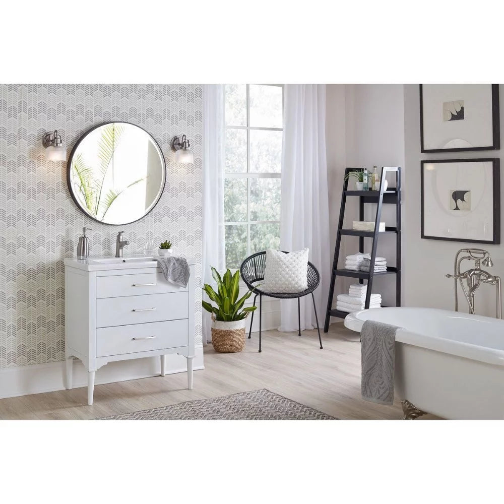 Vintage Brass Clear Glass Bath Vanity Light S463665