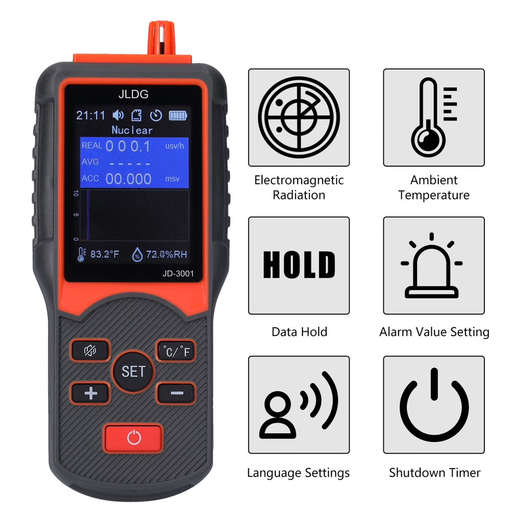 Multifunctional Geiger Counter and Electromagnetic Radiation Detector with Temperature and Humidity Measurement H17837
