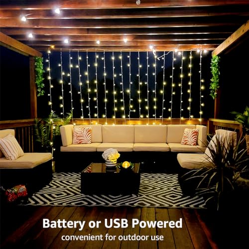Battery Operated USB Plug in 10 x 10 ft 300 LED String Lights C50876