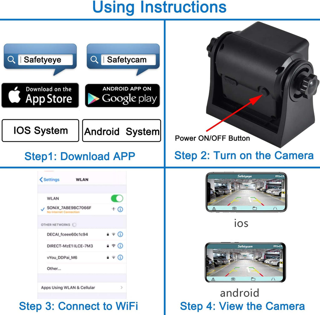 WiFi Magnetic Wireless Backup Camera F1168
