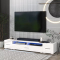 White TV Stand with LED Lights D856