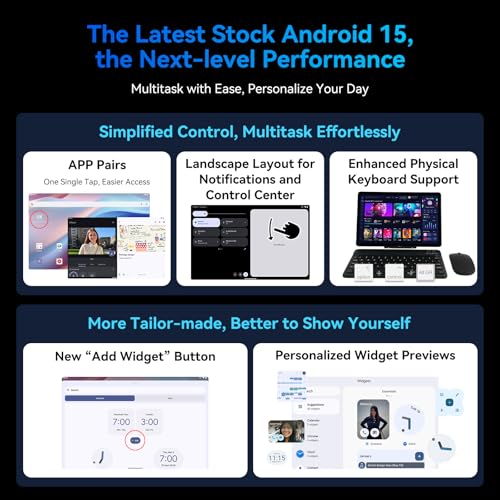 11 Inch Android 15 Tablet with Keyboard Mouse Stylus M9903